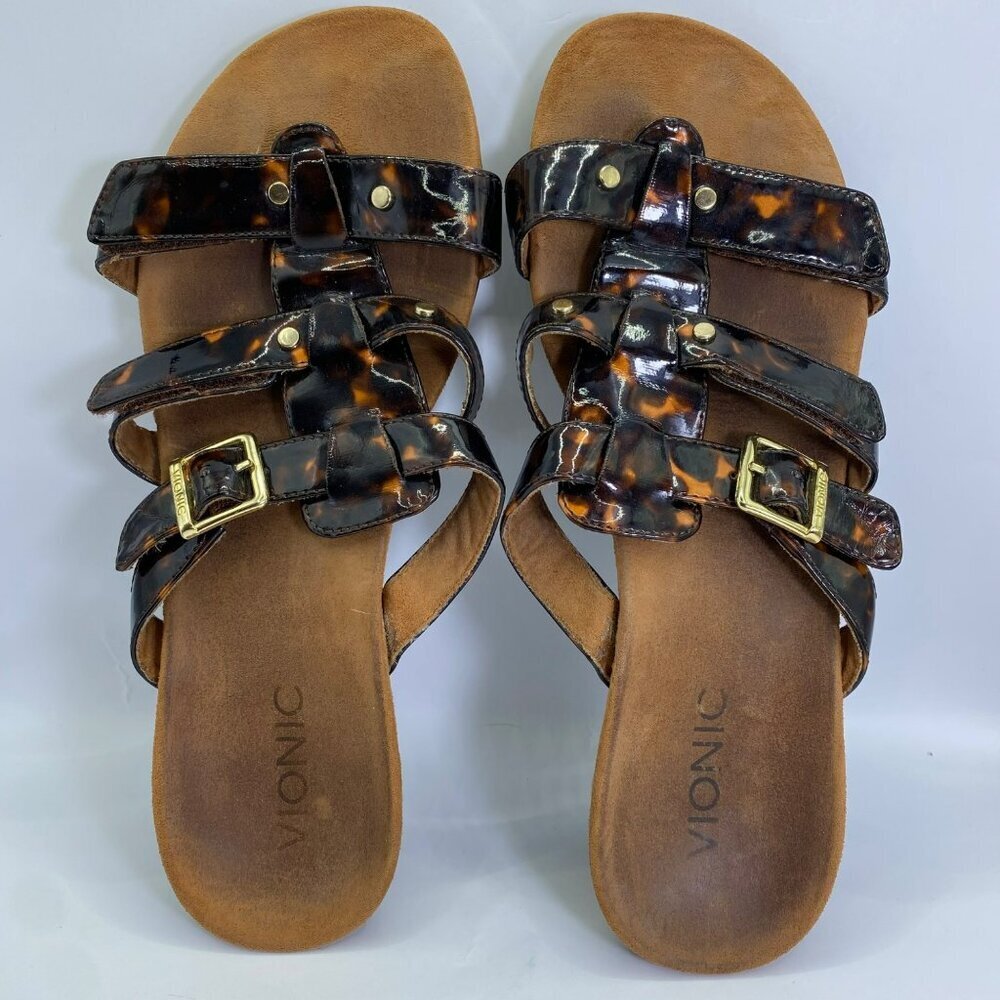 VIONIC Women’s Tortoise Park Radia Orthodic Adjustable Triple Strap Wedge Sandal